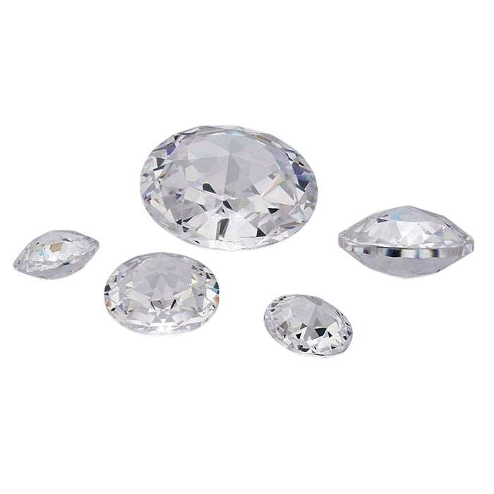 White CZ Round Double Rose-Cut Stones