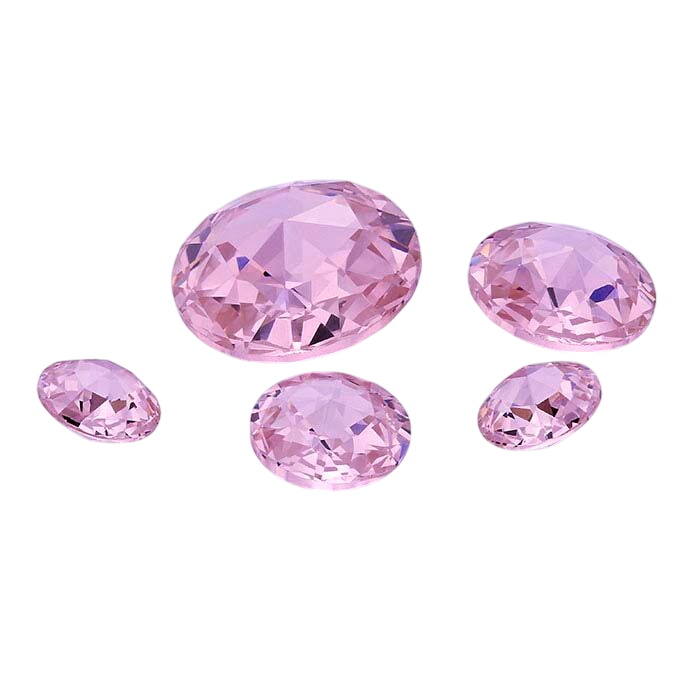 Pink CZ Round Double Rose-Cut Stones