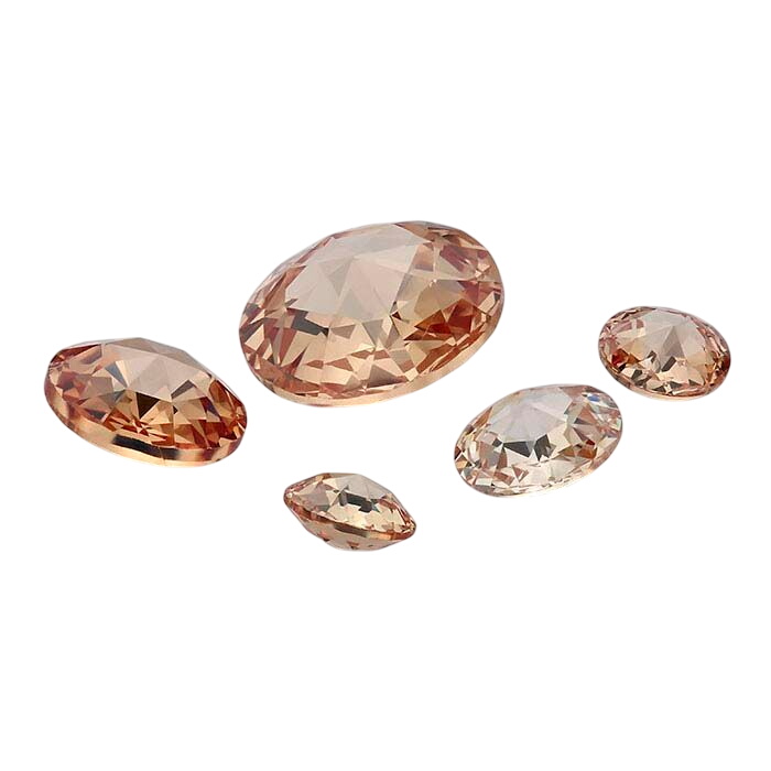 Champagne CZ 8mm Round Double Rose-Cut Stones
