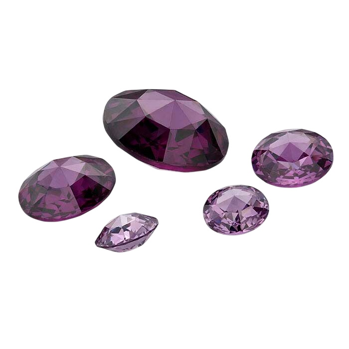 Purple CZ Round Double Rose-Cut Stones
