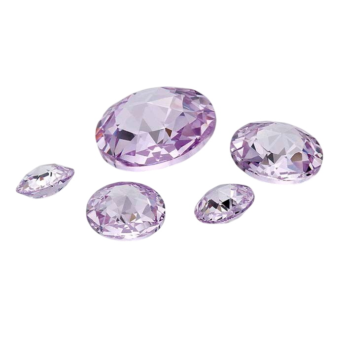 Lavender CZ Round Double Rose-Cut Stones