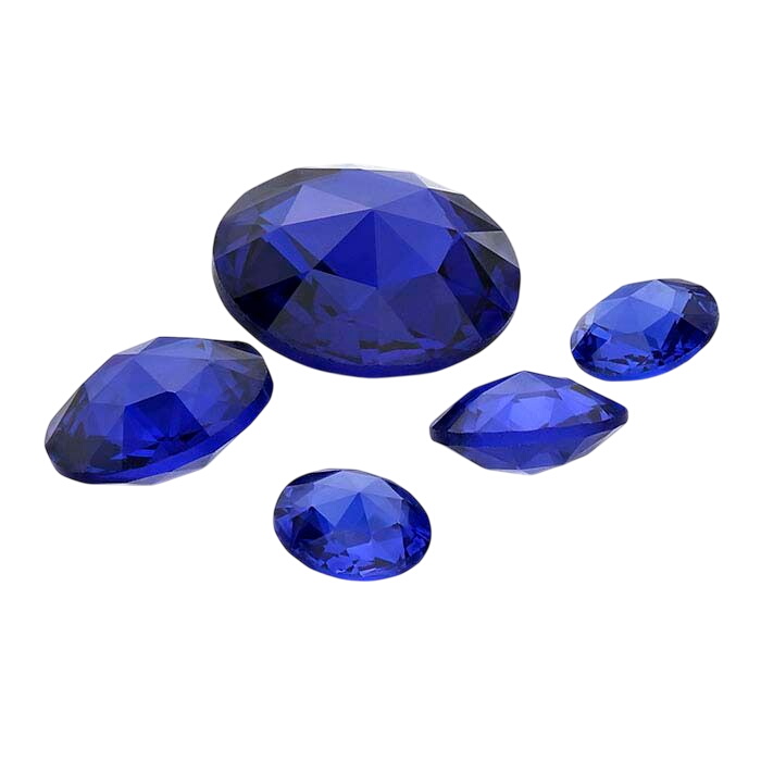 Simulated Sapphire 5mm Round Double Rose-Cut Stone