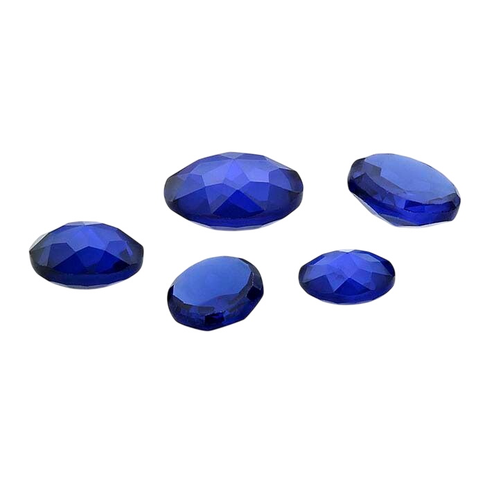 Simulated Sapphire Round Le Bouton-Cut Cabochons