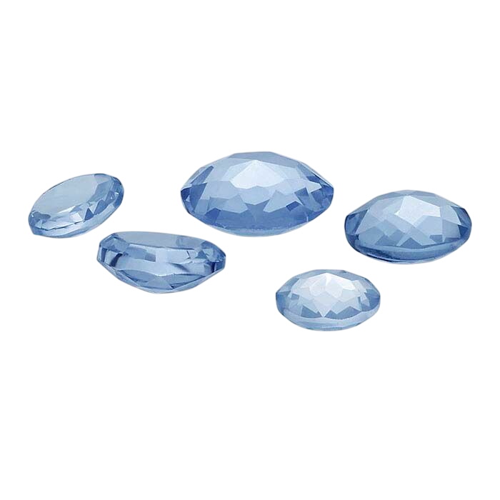Simulated Aquamarine 4mm Round Le Bouton-Cut Cabochon
