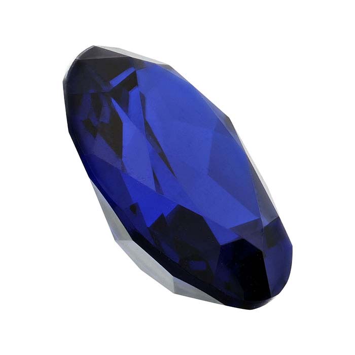 LabCreated Blue Spinel 12 x 10mm Oval Faceted Stone