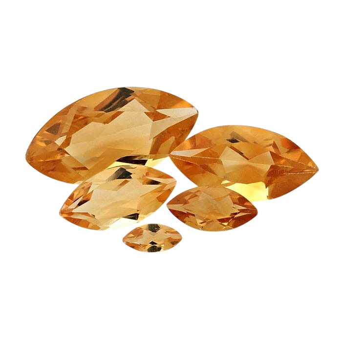 Yellow Citrine Marquise Faceted Stones, AA-Grade