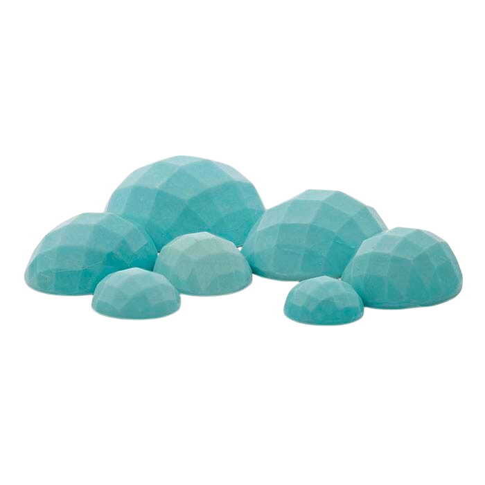 Chinese Turquoise Oval High-Dome Faceted Cabochons