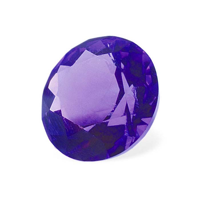 Amethyst Machine-Cut Round Faceted Stones, AA-Grade