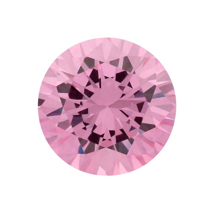 Pink CZ 6mm Round Faceted Stone