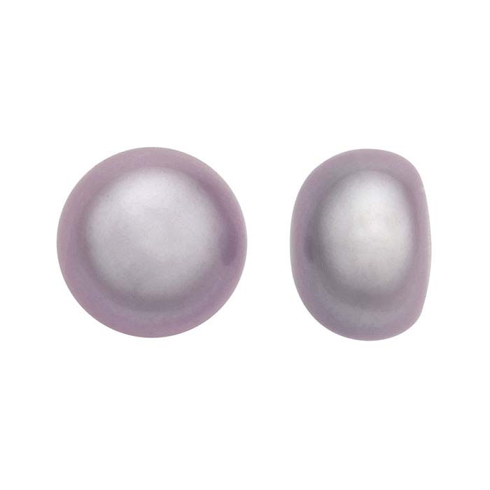 Freshwater Cultured Half-Drilled 8–8.5mm Button Pearl, Lavender, A-Grade