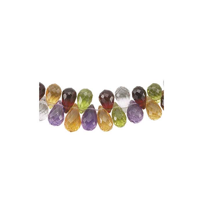 Multi-Stone 7 x 5mm Teardrop Briolette Bead Strand