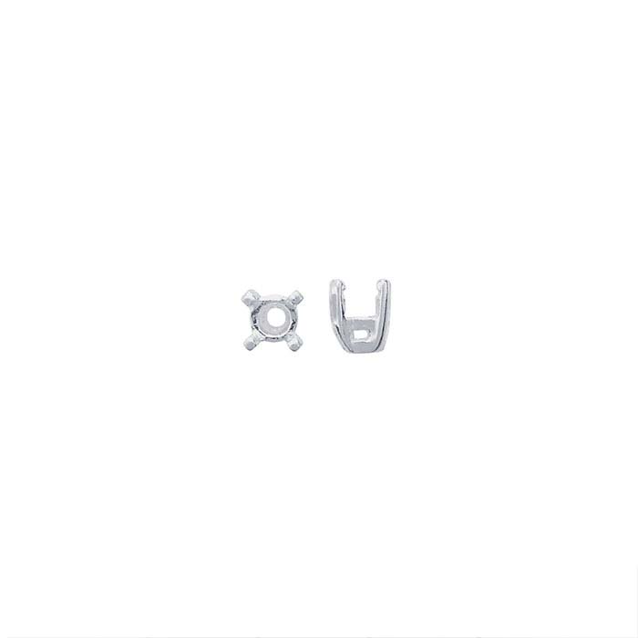 Sterling Silver Round Pre-Notched Legendary™ 4-Prong Settings