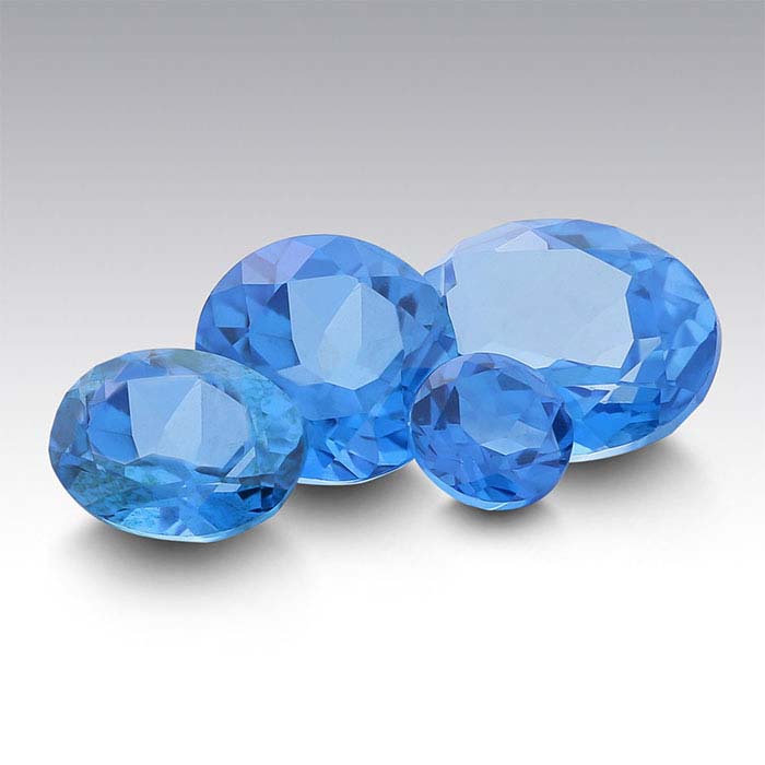 Ice Blue Topaz 8 x 6mm Oval Faceted Stone, AA-Grade