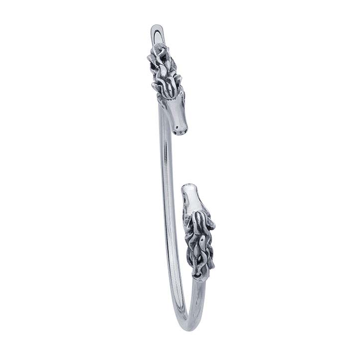 Sterling Silver Flex Tube Bracelet with Horses