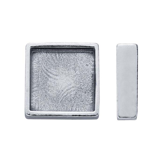 Sterling Silver Square Bezel Cup Settings