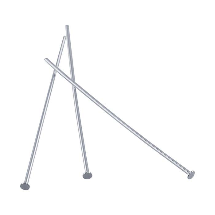 1/10 Silver-Filled 1-1/2" 1.8mm Flat Head Pin, 1/2-Hard