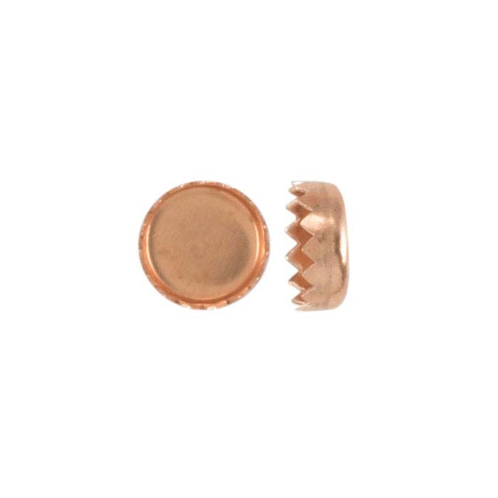 Copper 5mm Round Serrated-Edge Bezel Cup Setting