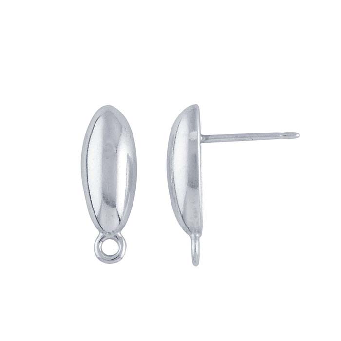 Sterling Silver Oval Earring with Closed Ring