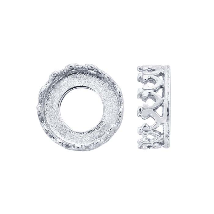 Sterling Silver Round Gallery Wire Bezel Cup Settings