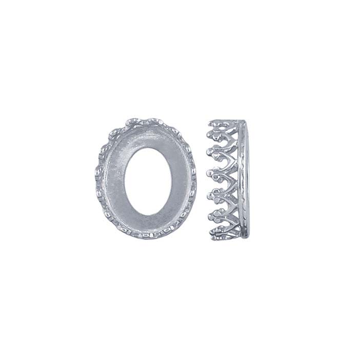 Sterling Silver Oval Gallery Wire Bezel Cup Settings