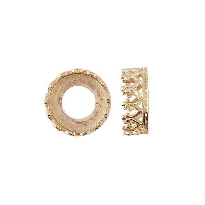 Bronze 8mm Round Gallery Wire Bezel Cup Setting