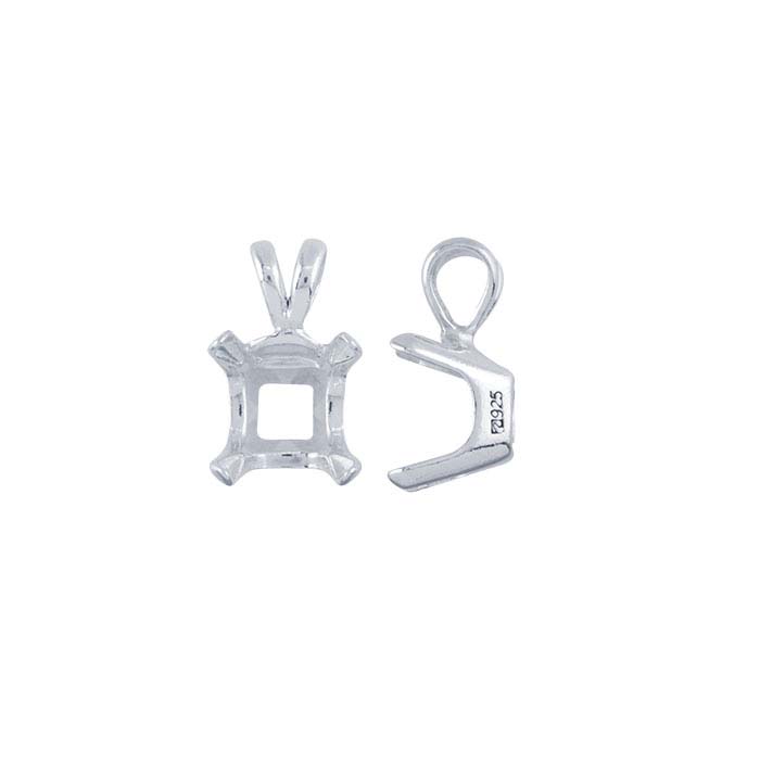 Sterling Silver Cushion ReadySet Pendant Mountings