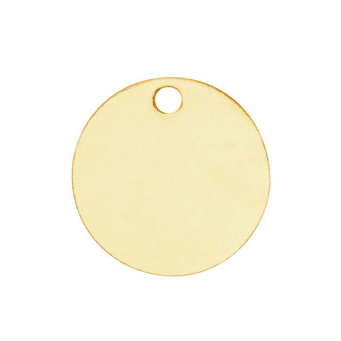 14K Yellow Gold 8.9mm Round Tag, 26-Ga., Soft