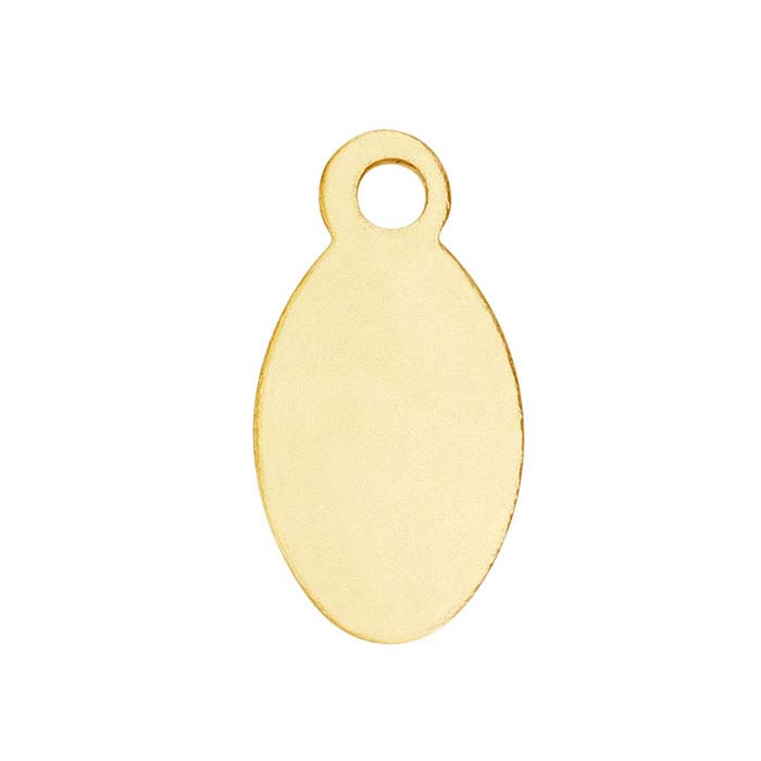14K Yellow Gold 8.9 x 4.7mm Oval Tag, 26-Ga., Dead-Soft