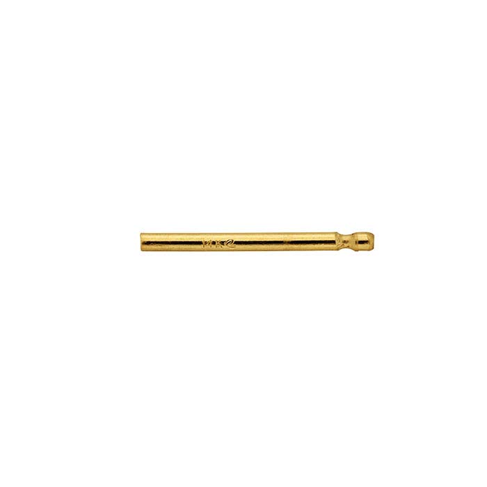 14K Yellow Gold .036" x 7/16" Bullet-Style Friction Ear Post