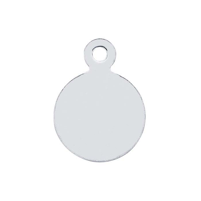 Sterling Silver 9.9 x 7.3mm Round Tags, Soft