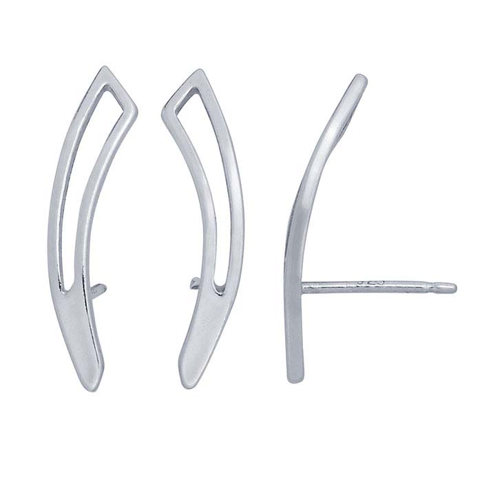 Sterling Silver Geometric Ear-Climber Post Earring