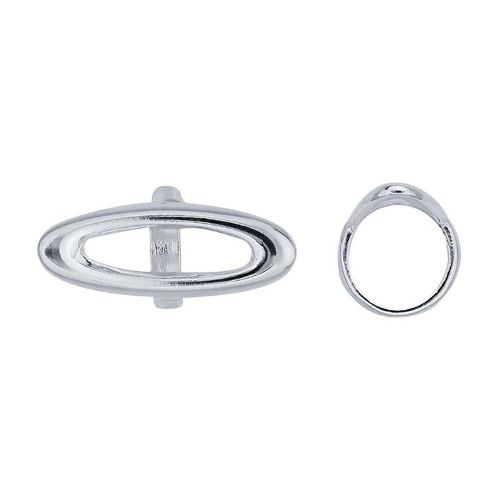 Sterling Silver 6 x 16.5mm Open Oval Bead