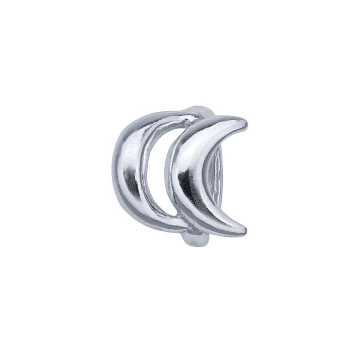 Sterling Silver 8.1 x 8.5mm Open Double-Crescent Bead