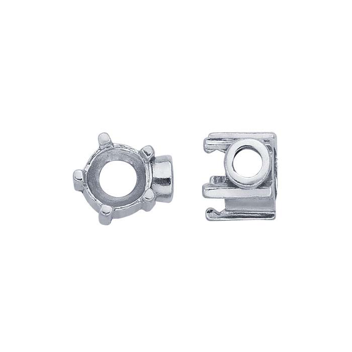 Sterling Silver 5mm Round End Cap Mounting for Flex Tube Bracelet