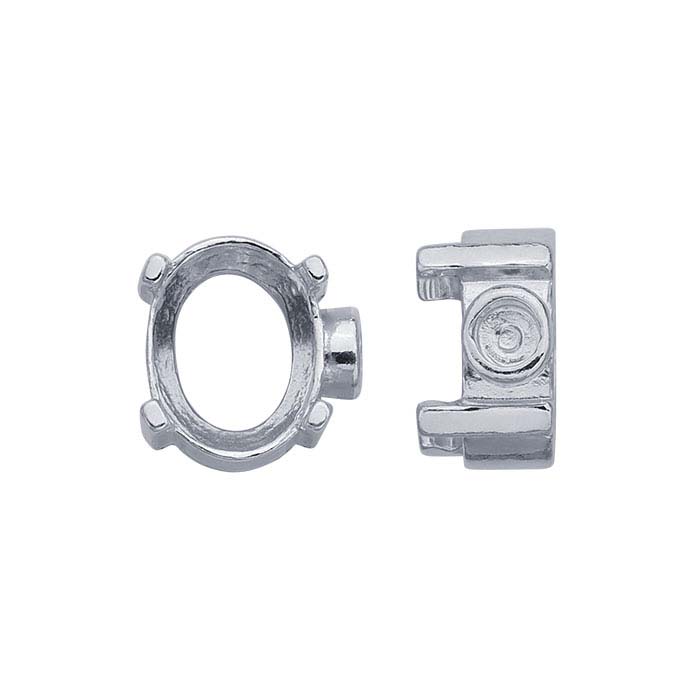 Sterling Silver Oval End Cap Mountings for Flex Tube Bracelet
