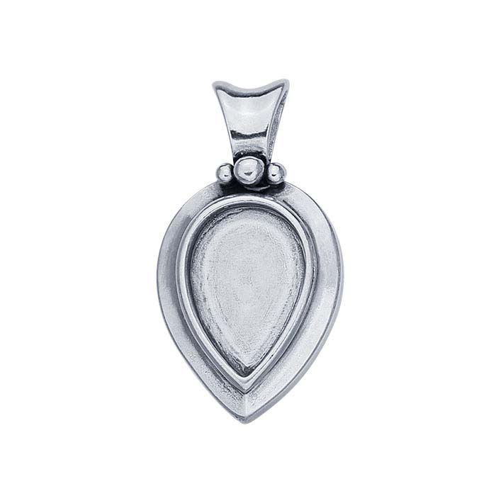 Sterling Silver Pear Pendant Mountings