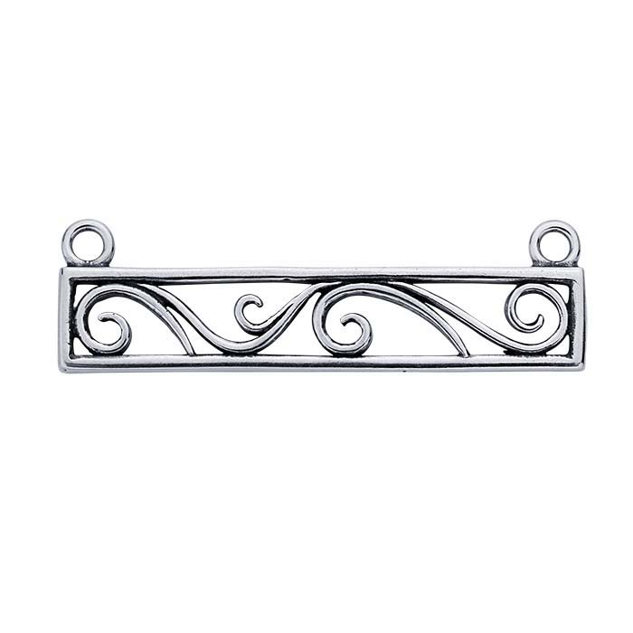 Sterling Silver Rectangle Filigree Festoon Pendant