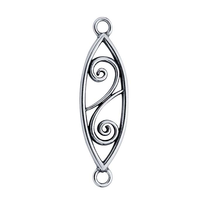 Sterling Silver Marquise Filigree Link Component