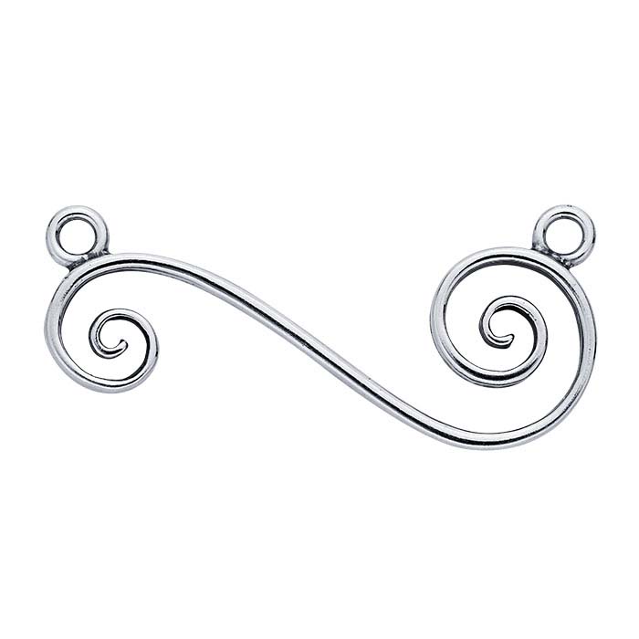 Sterling Silver "S" Swirls Festoon Pendant