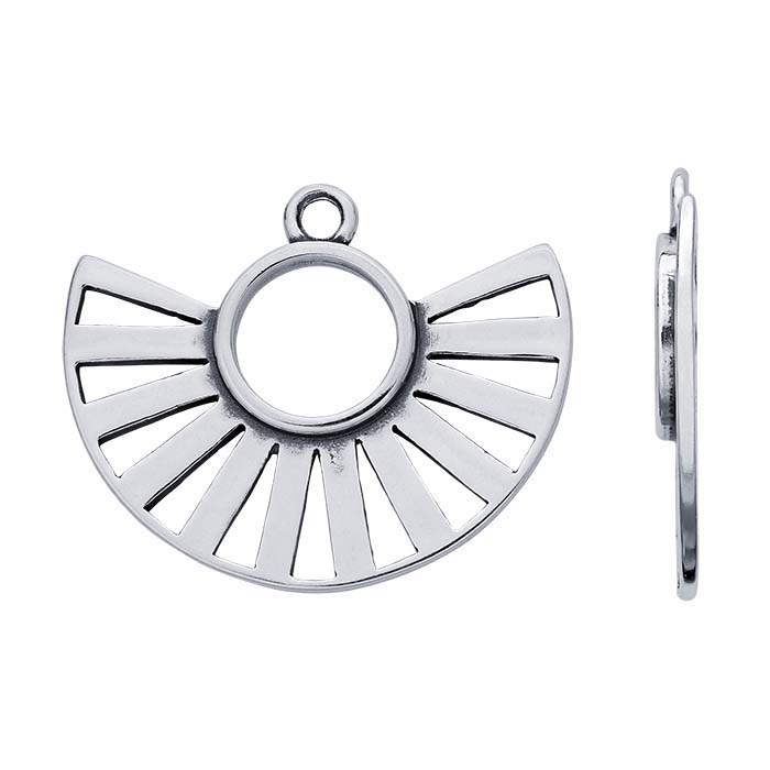 Sterling Silver Cut-Out Fan Component
