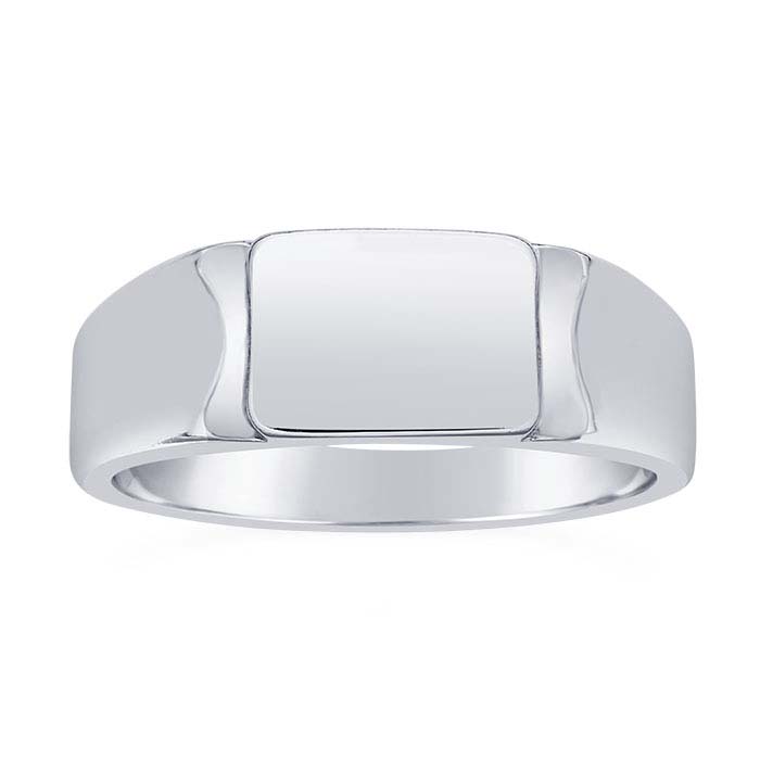 Sterling Silver 9 x 6.5mm Rectangle Signet Rings