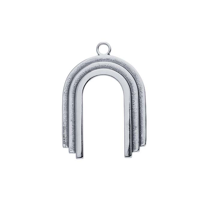 Sterling Silver Stepped U-Shape Pendant