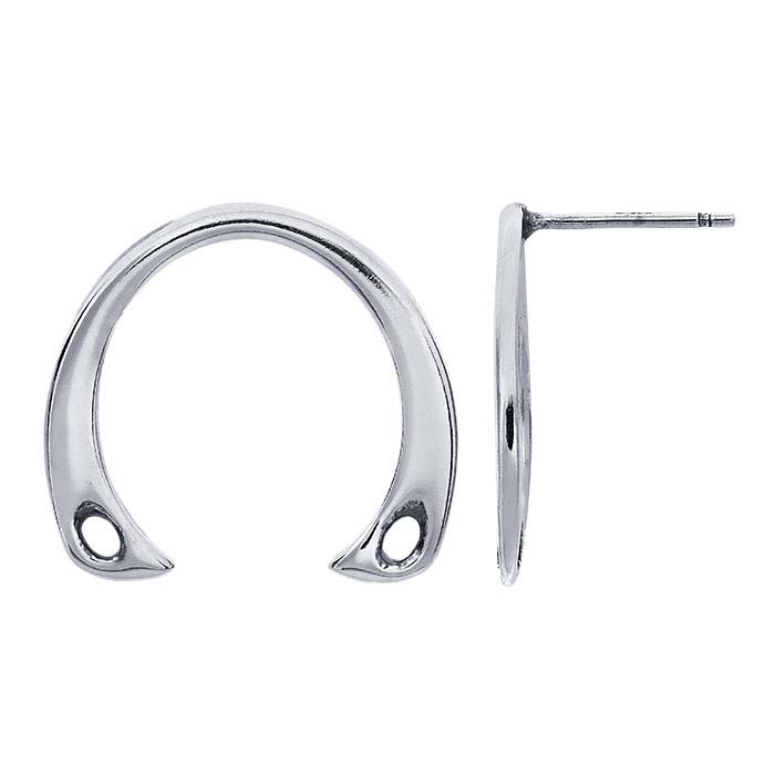Sterling Silver Flared Arch Post Earring with Holes