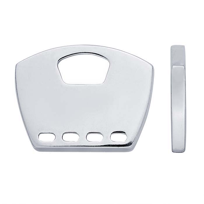 Sterling Silver Rectangular 4-Hole Pendant