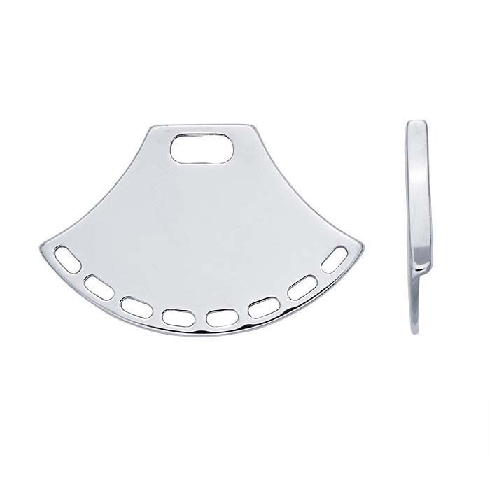 Sterling Silver Fan-Shaped 8-Hole Pendant