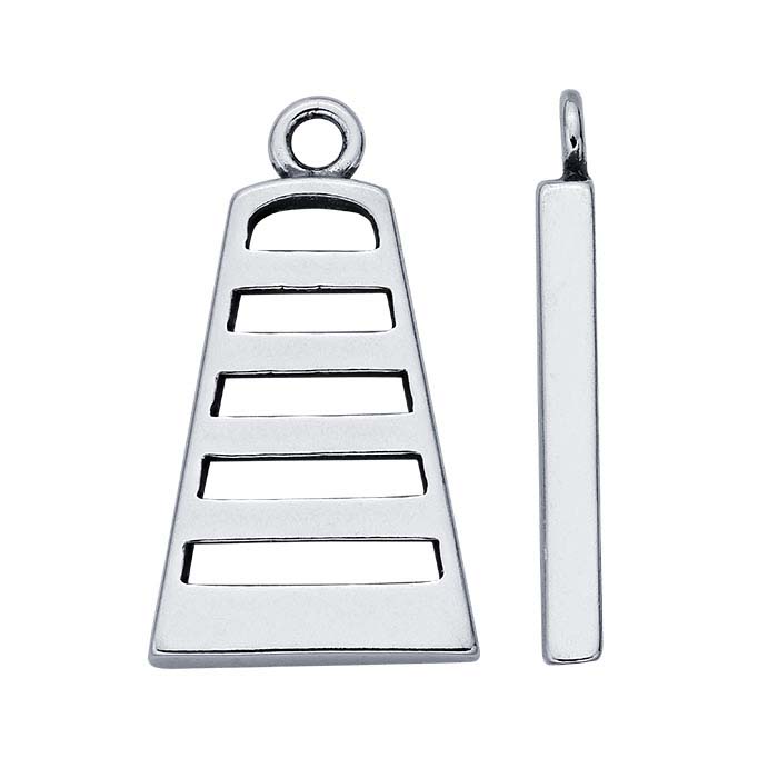 Sterling Silver Trapezoid Component with Bars