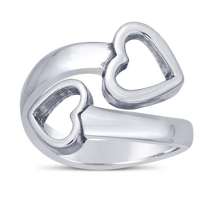 Sterling Silver Open Heart Bypass Rings