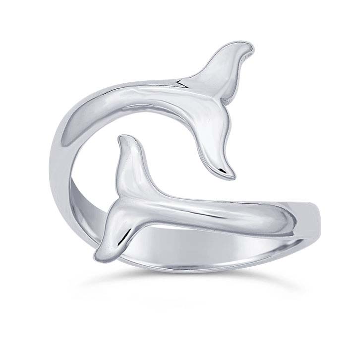 Sterling Silver Whale Tails Bypass Rings