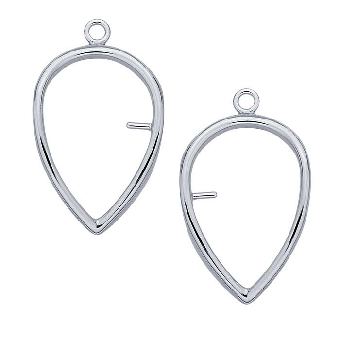 Sterling Silver Open Teardrop Pearl Component Mounting