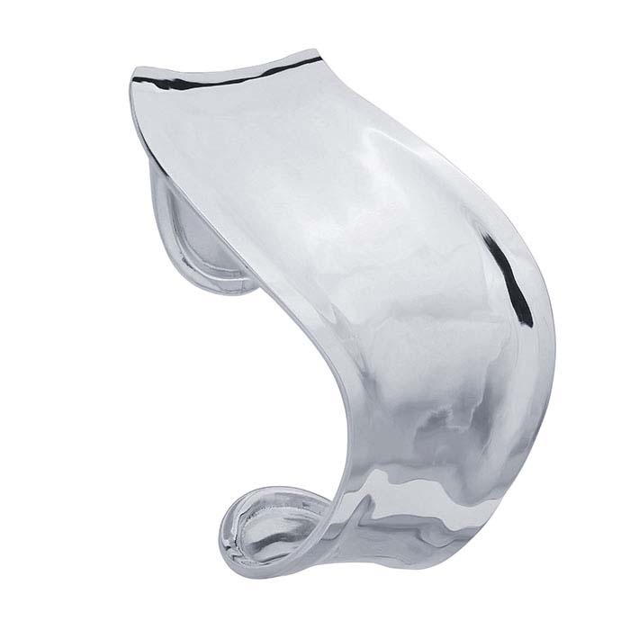 Sterling Silver Tapered Wavy Cuff Bracelet